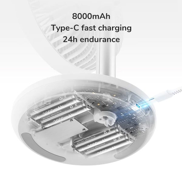 Jisulife Official Store Malaysia Portable Extendable Rechargeable Oscillating Fan