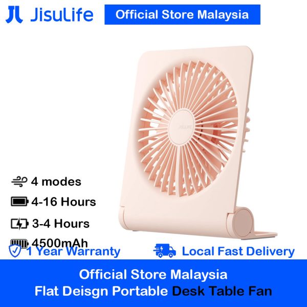 Jisulife Official Store Malaysia Portable Rechargable Mini Table Desk Fan