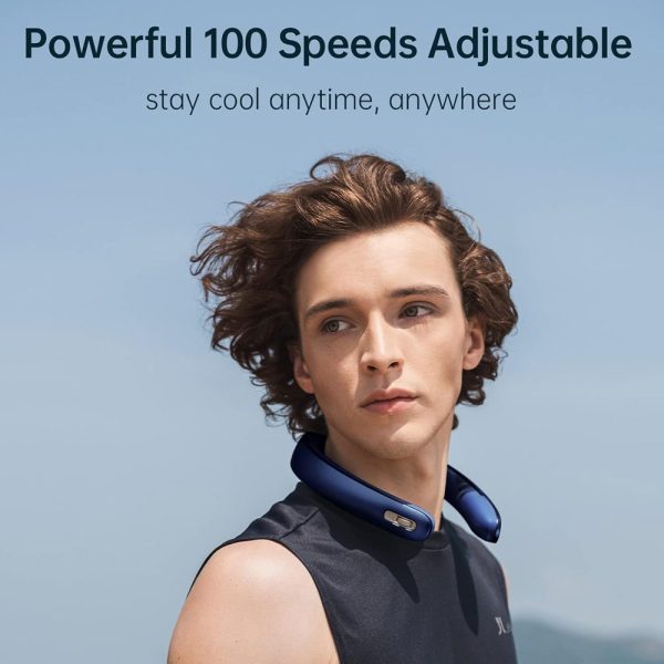 Jisulife Official Store Malaysia Portable Rechargable 100 Speed Control Neck Fan