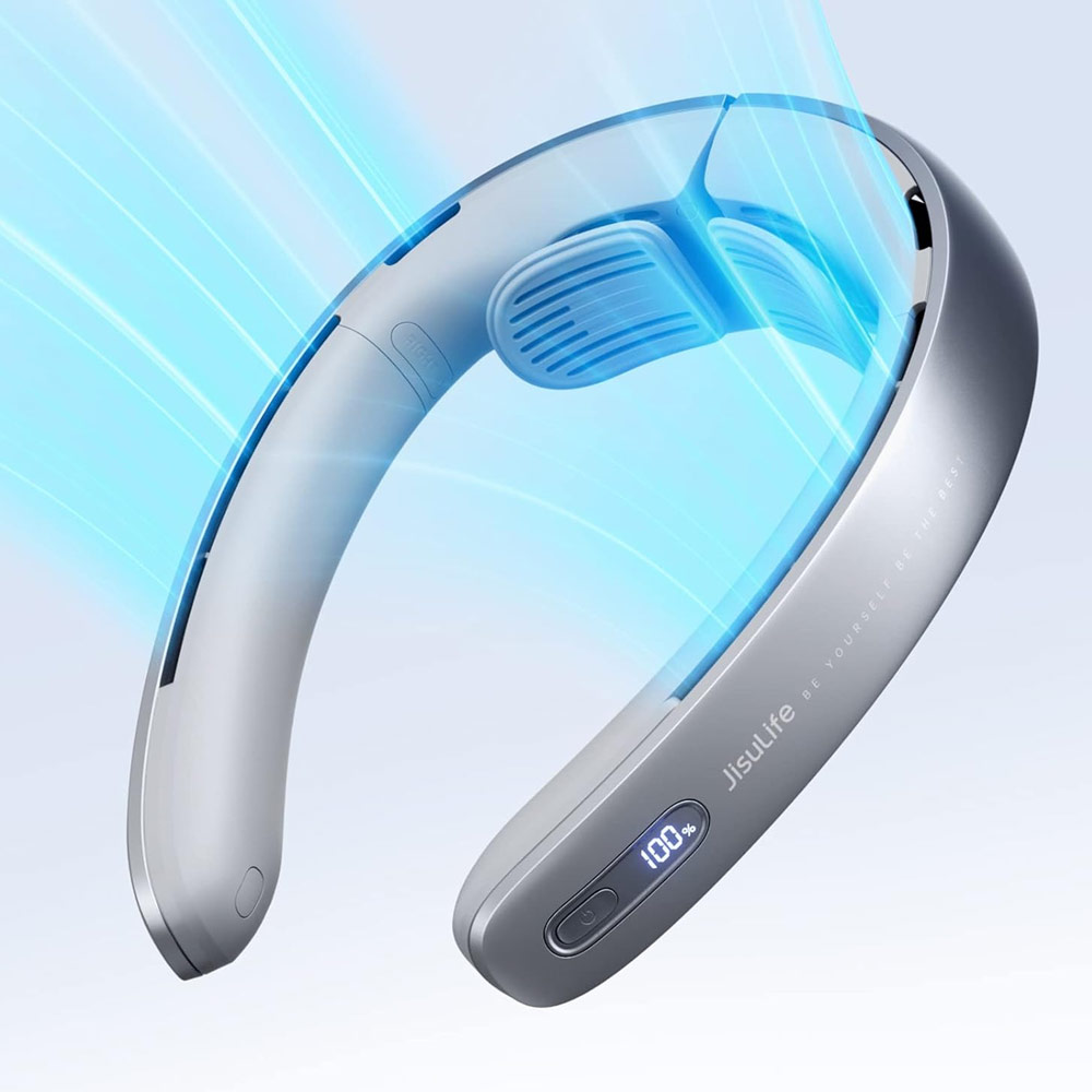 Jisulife Official Store Malaysia Portable Rechargable 100 Speed Control Neck Fan