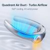 Jisulife Official Store Malaysia Portable Rechargable 100 Speed Control Neck Fan