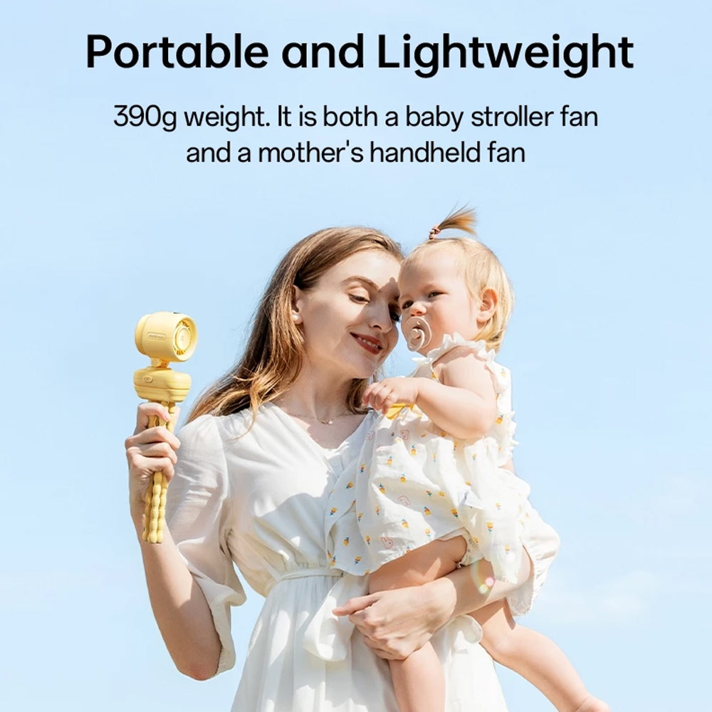 JisuLife Stroller Fan 4 Portable Baby Stroller Fan 5000mAh 38H Long Battery Ultra Quiet Natural Wind Clip & Stand Fan
