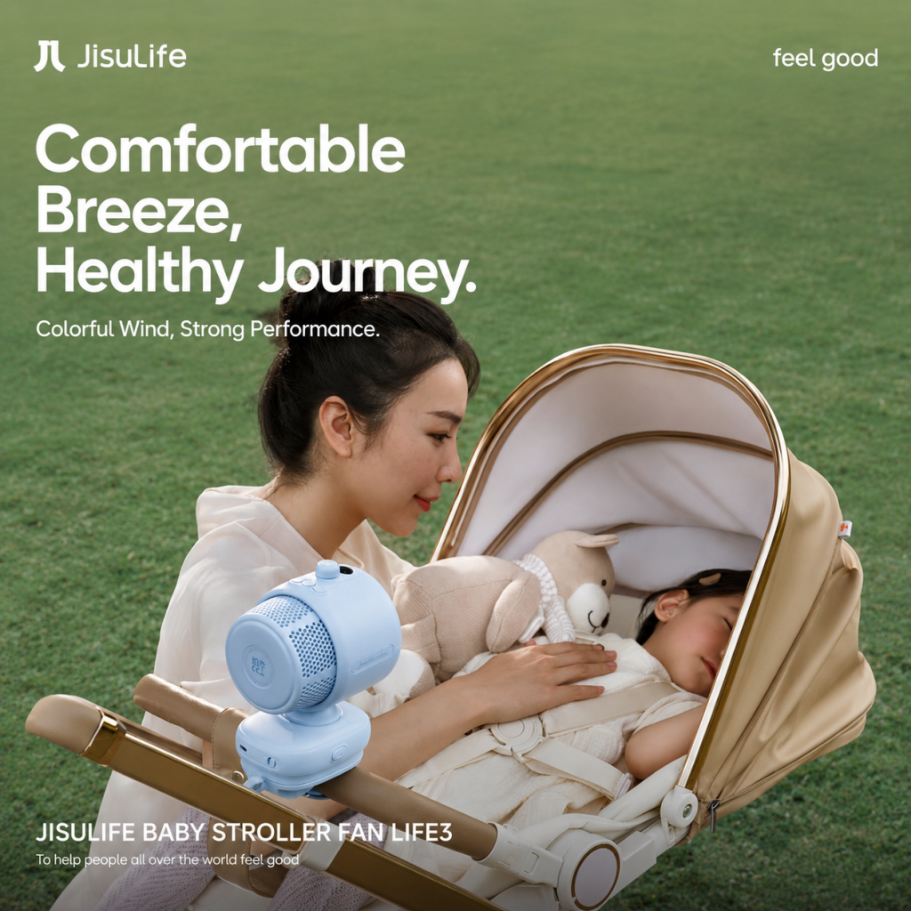 Jisulife Official Malaysia Life3 Portable Baby Stroller Fan