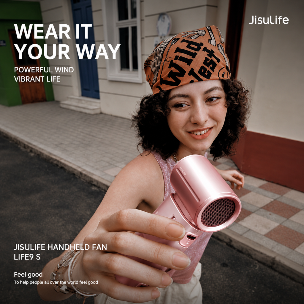 Jisulife Official Malaysia Life9S Compact Size Portable Handheld Fan Pink