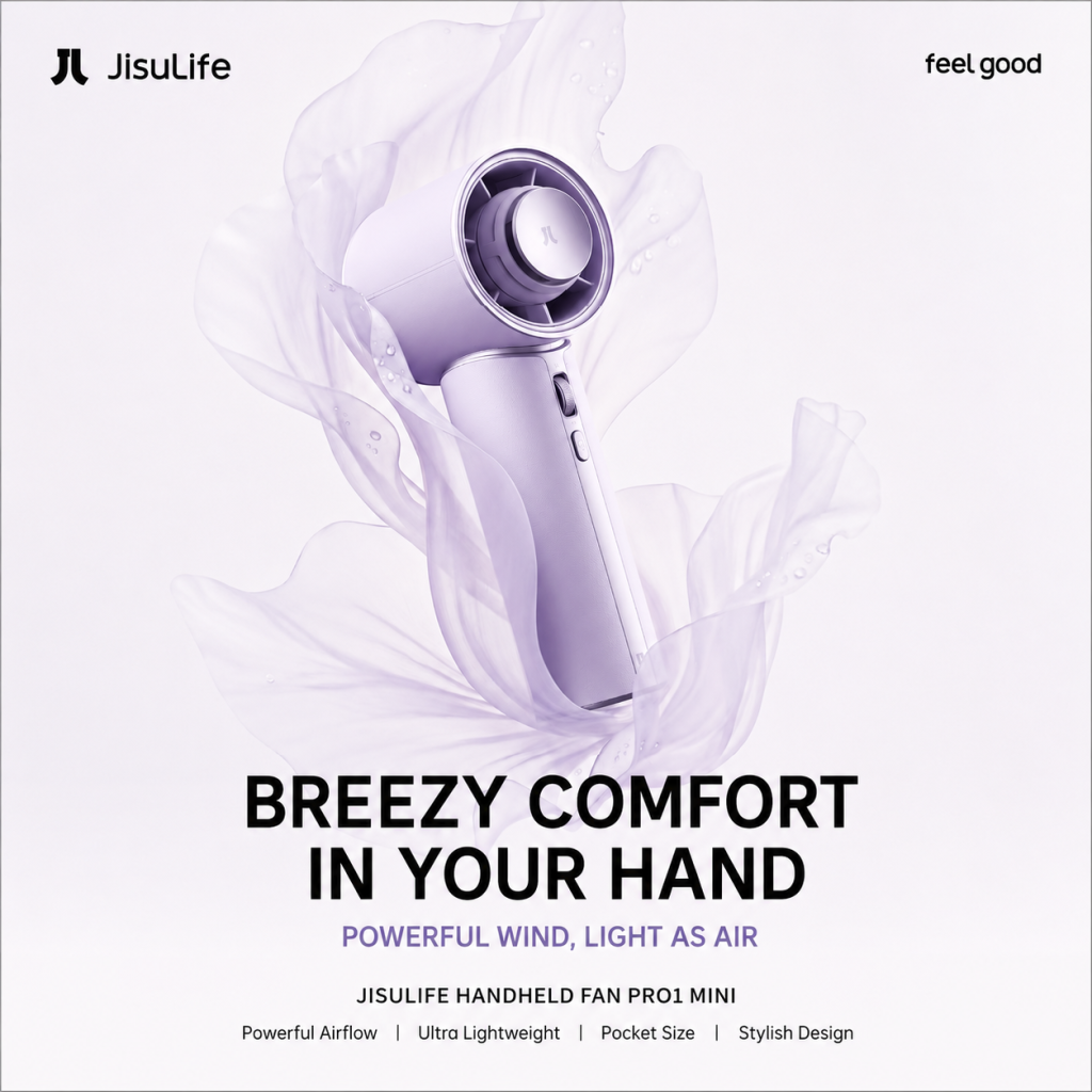 Jisulife Official Malaysia Pro1 Mini Portable Handheld Fan Purple
