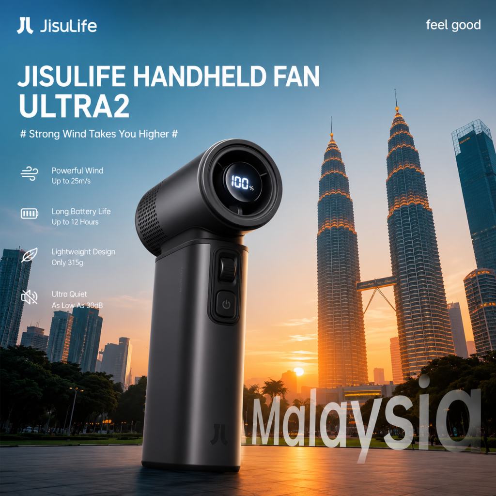 Jisulife Official Malaysia Ultra 2 Handheld Fan with Powerbank Feature