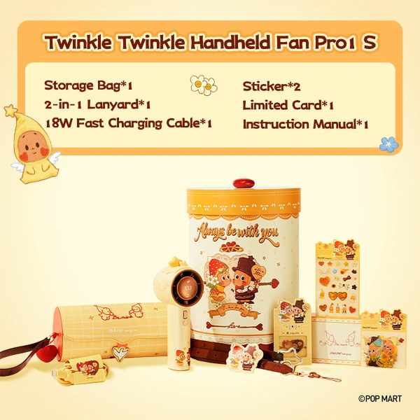 JISULIFE X POPMART X Twinkle Series Handheld Fan Gift Box | 100-Speed Portable Turbo Fan 9m/s | Limited Edition Set